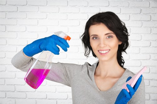 Close-up of stain removal from a sofa fabric