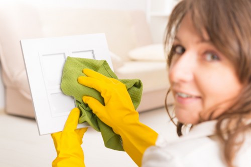 Professional carpet cleaning equipment in a Hackney business space